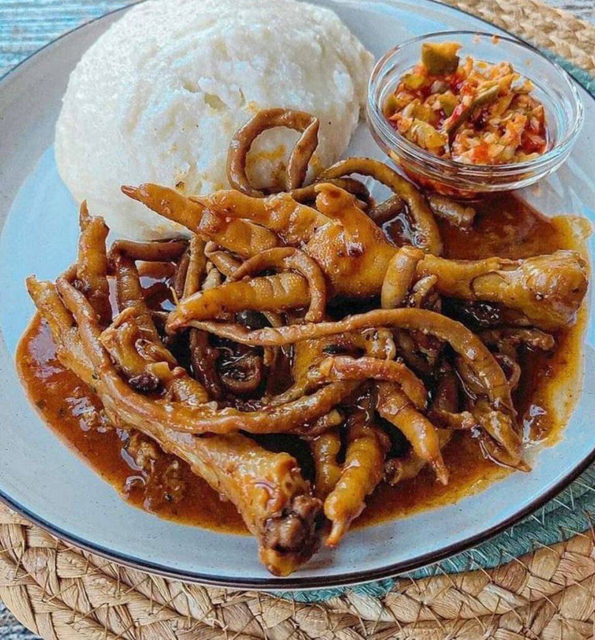 Chicken Feet & Pap at AJ's Kitchen Pretoria
